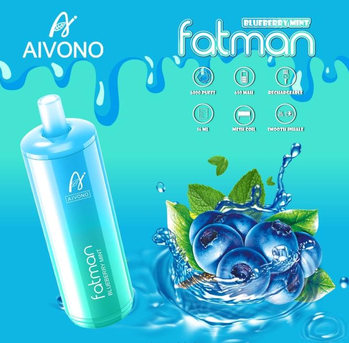 Открийте Aivono FATMAN 6800 Puffs Vape - боровинка мента: Върховно изживяване за вейпърите през 2025